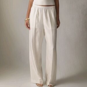 J. Crew Wide-Leg Pants in Cream